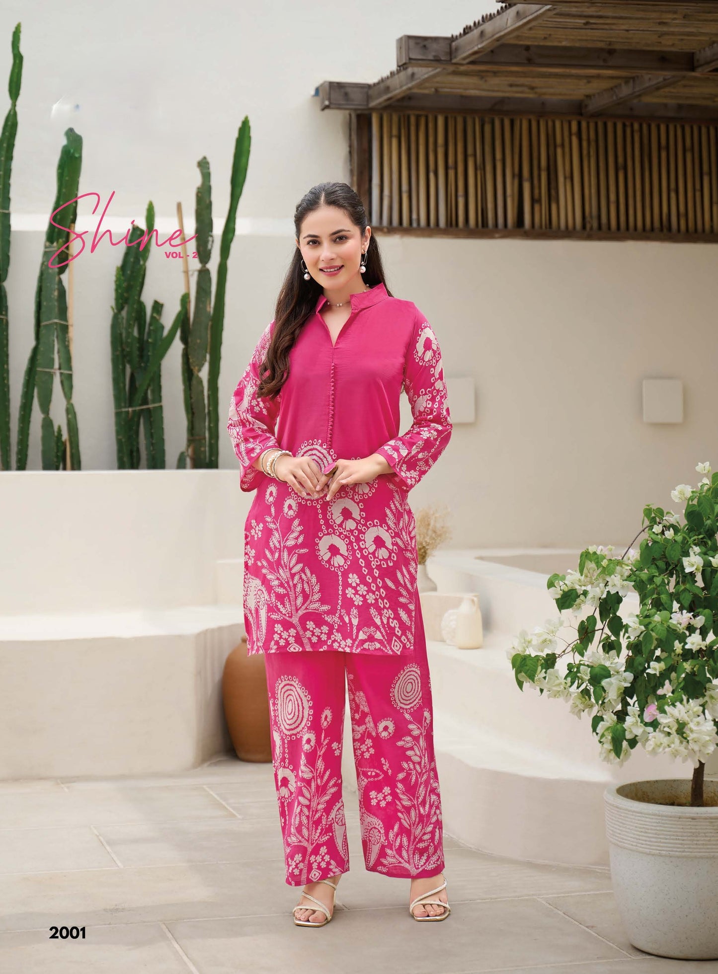 Ready To Wear Printed Cotton Coord Set | Pink