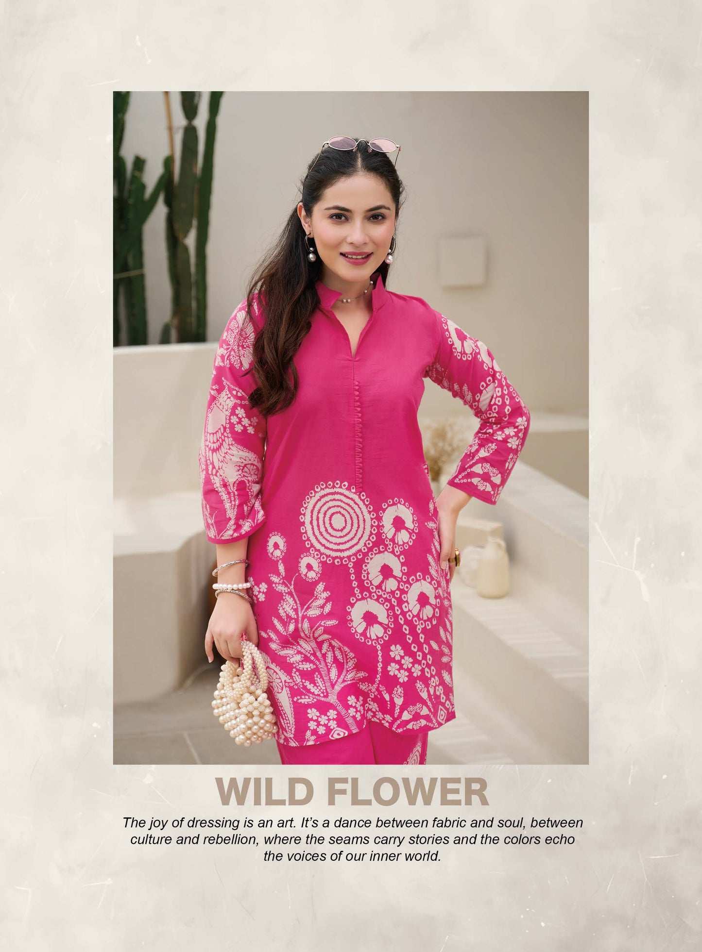 Ready To Wear Printed Cotton Coord Set | Pink