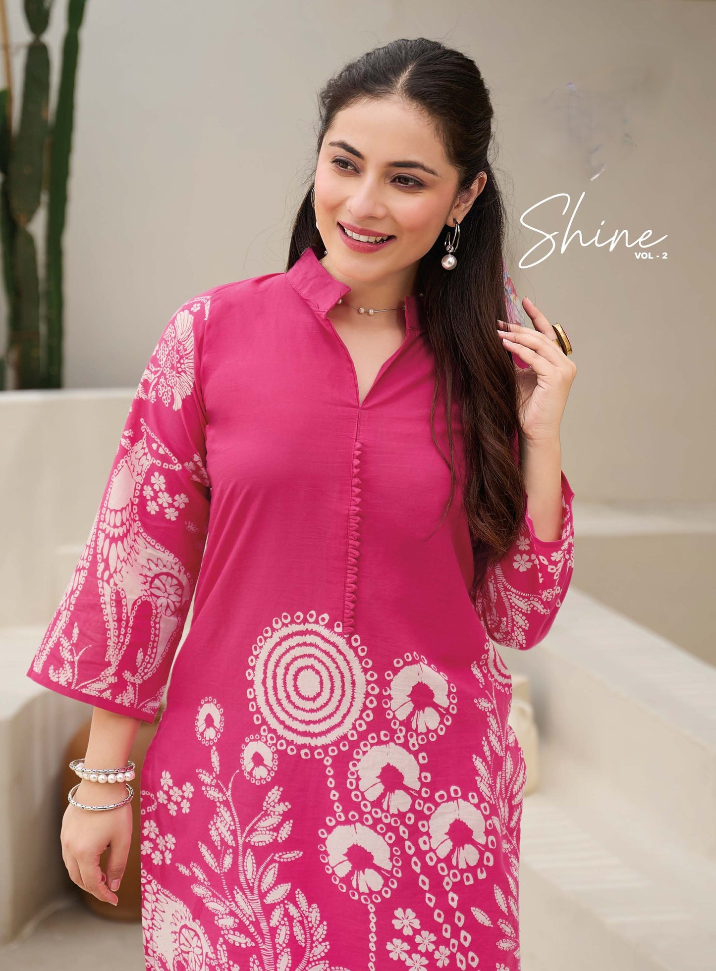 Ready To Wear Printed Cotton Coord Set | Pink