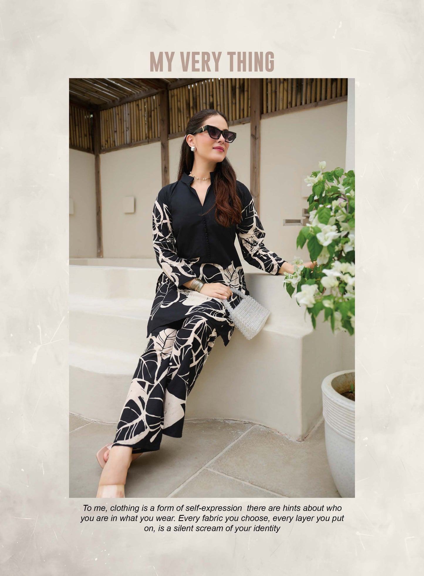 Ready To Wear Printed Cotton Coord Set | Black