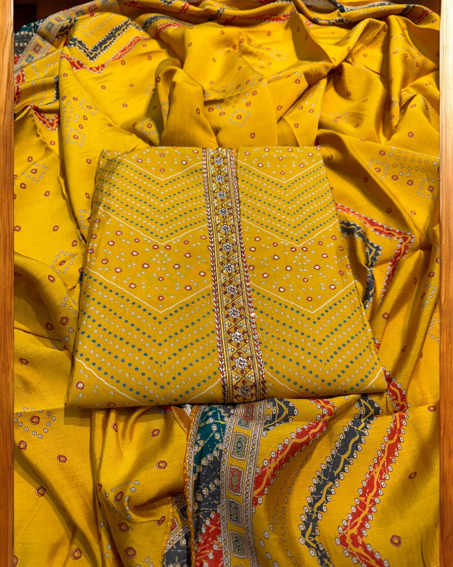 SUNNY YELLOW PREMIUM MODAL | MUSLIN DIGITAL PRINT UNSTITCHED SUIT