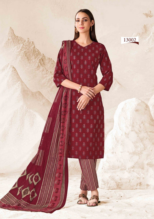 Premium Cotton Readymade Suit with Cotton Dupatta for Women – Elegant & Comfortable Office Wear Outfit | Maroon
