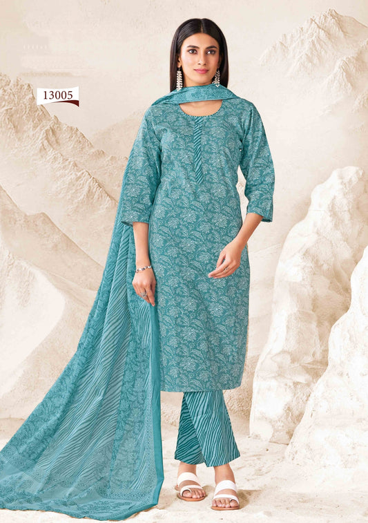 Premium Cotton Readymade Suit with Cotton Dupatta for Women – Elegant & Comfortable Office Wear Outfit | Dark Turquois