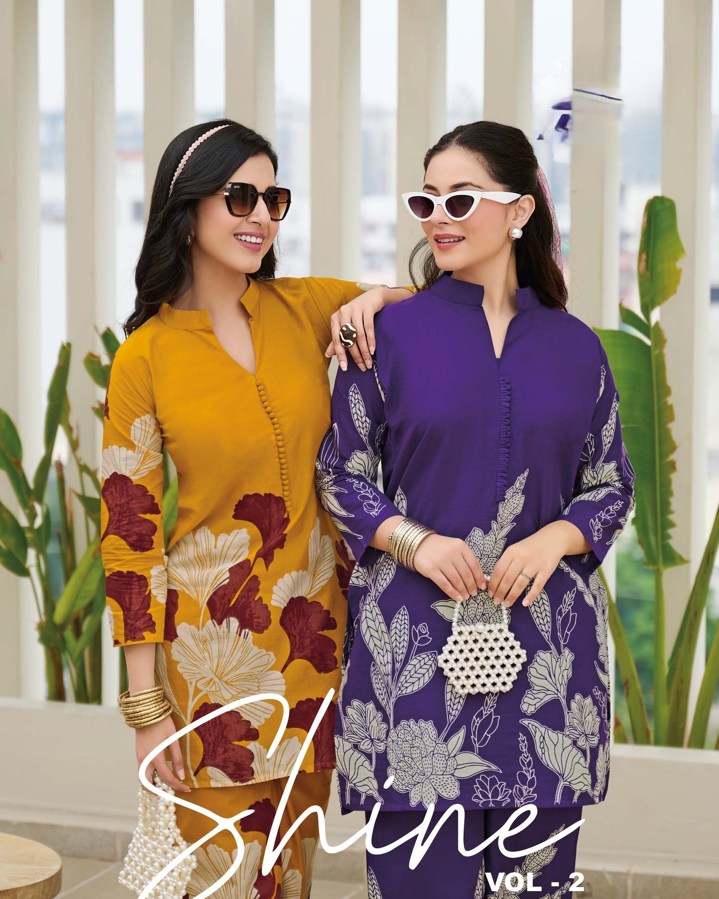 Ready To Wear Printed Cotton Coord Set | Mustard
