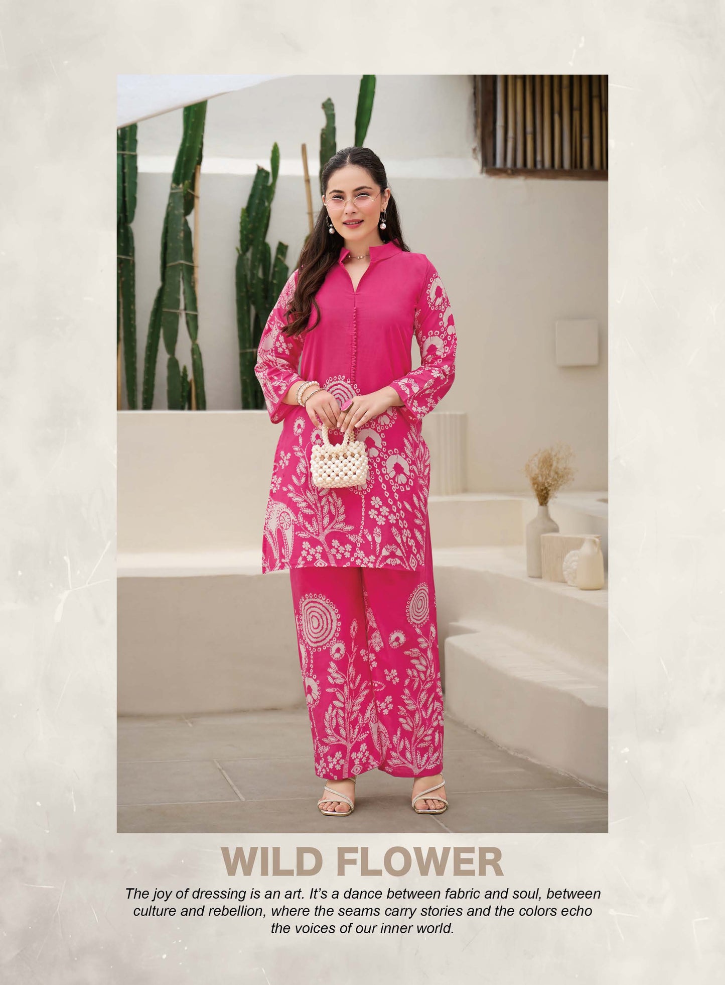 Ready To Wear Printed Cotton Coord Set | Pink