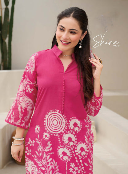 Ready To Wear Printed Cotton Coord Set | Pink