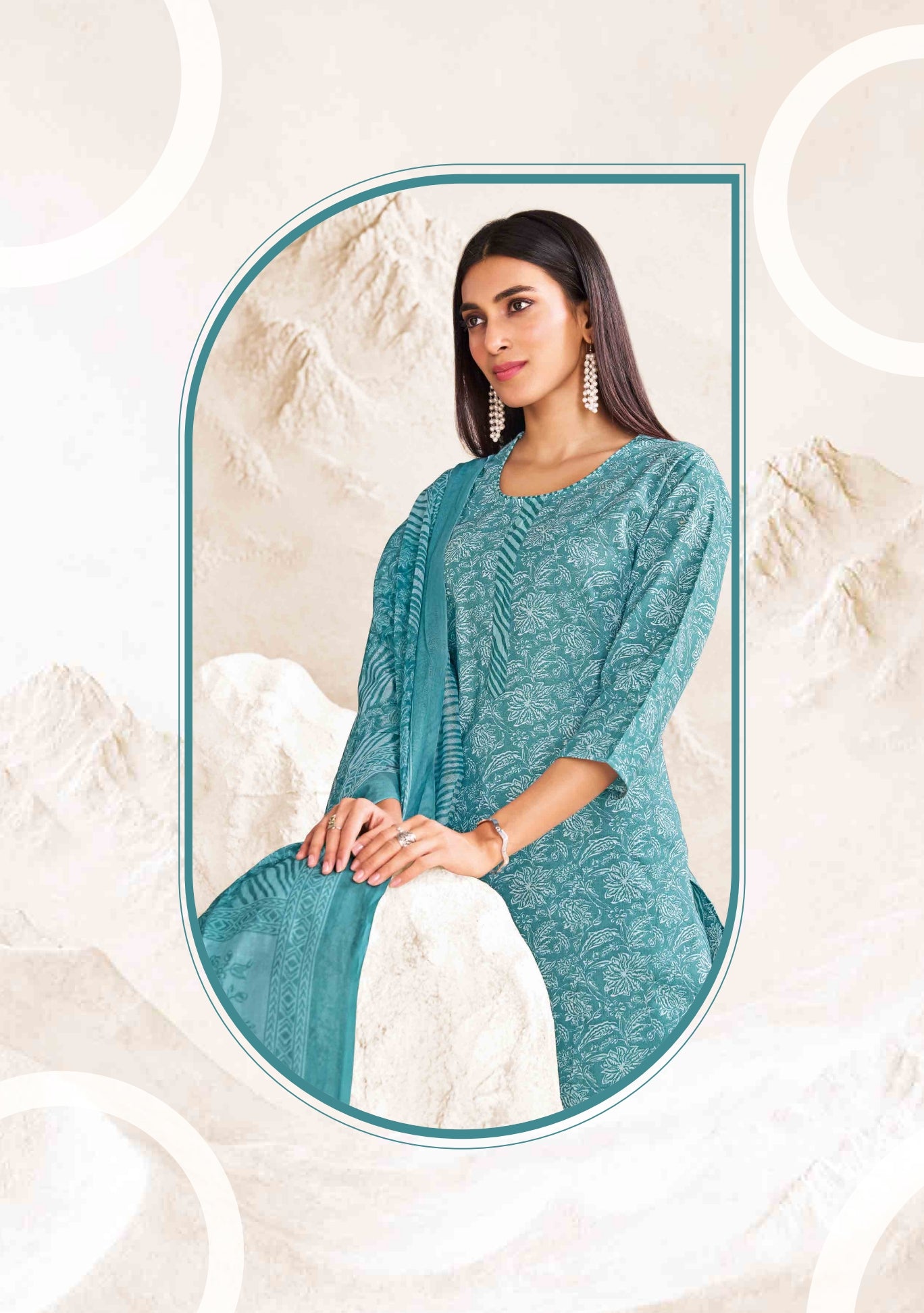Premium Cotton Readymade Suit with Cotton Dupatta for Women – Elegant & Comfortable Office Wear Outfit | Dark Turquois