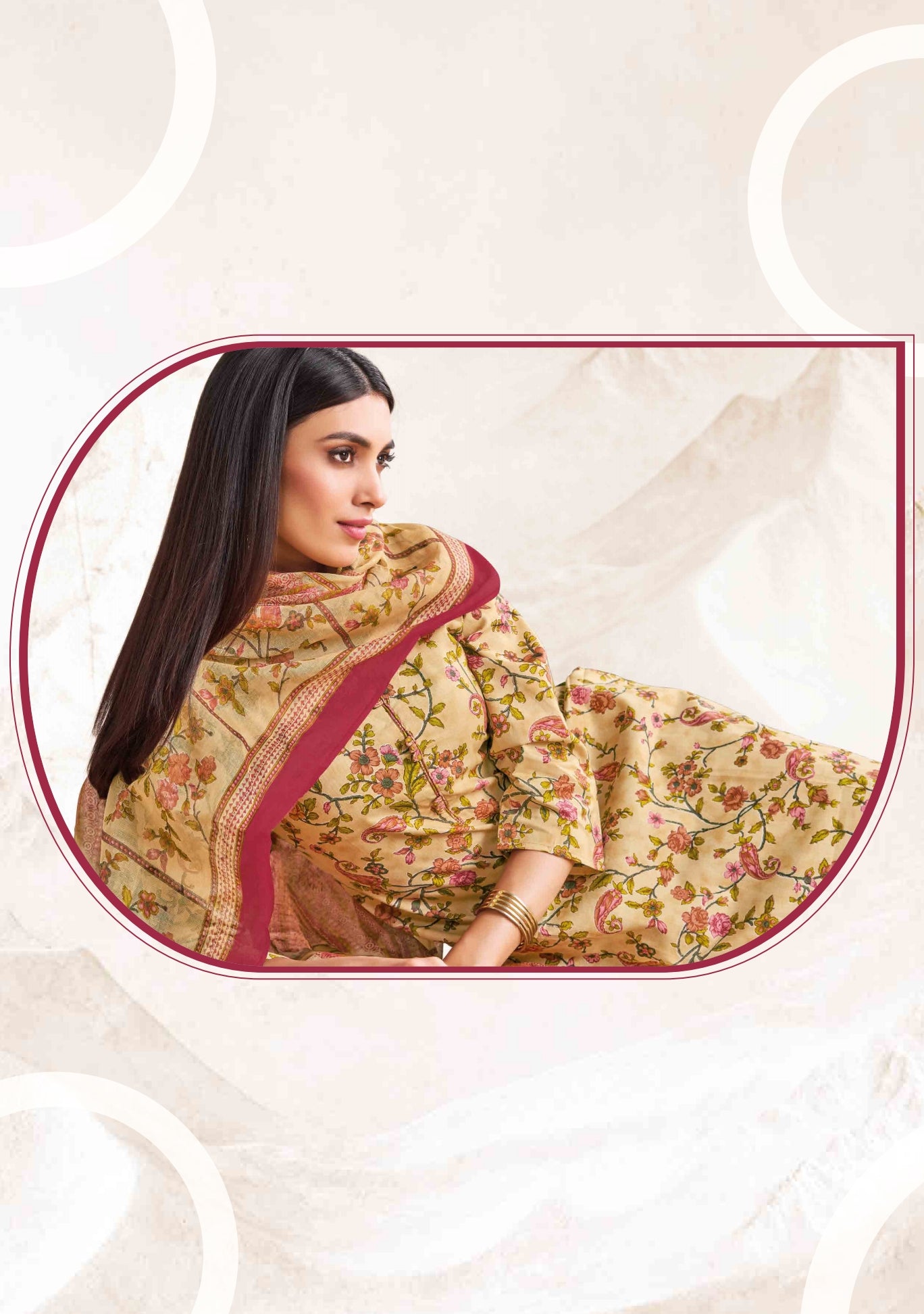 Premium Cotton Readymade Suit with Cotton Dupatta for Women – Elegant & Comfortable Office Wear Outfit | Skin Gold