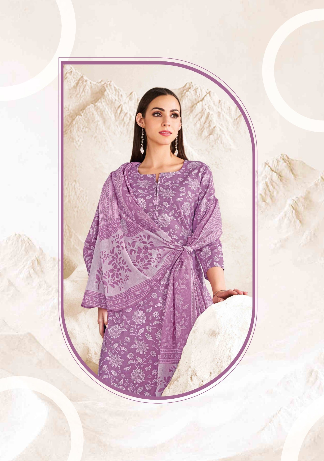 Premium Cotton Readymade Suit with Cotton Dupatta for Women – Elegant & Comfortable Office Wear Outfit | Lavender