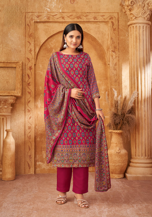 RANI PASHMINA DIGITAL PRINT UNSTITCHED SUIT WITH SWAROVSKI WORK